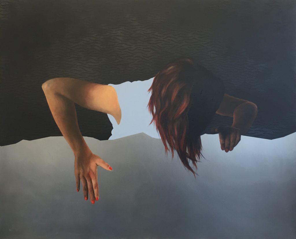 Search Room  Elvira Bäfverfeldt Marklund painting on steel acrylic oil like painting technique 